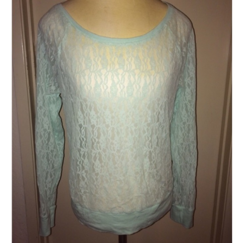 {pink victoria's secret} lace long-sleeve top